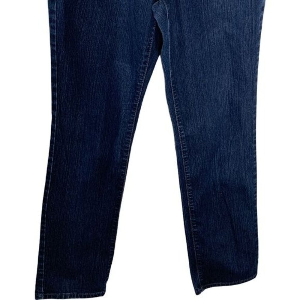 Style and Co Jeans Womens Sz 8 Medium Straight Leg Stretch Denim Pants Dark Blue - Picture 3 of 11